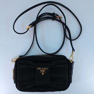 SOLD - Prada Black Tessuto Bow Crossbody Bag Serial No. 42